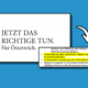 Screenshots aus dem Regierungsprogramm. Der erste Screenshot zeigt das Titelblatt "Jetzt das Riuchtige tun. Für Österreich." und der Zweite zeigt die Stellen zur Informationsfreiheit. "Unterstützung aller betroffenen Stellen bei den Vorbereitungen für die Informationsfreiheit. Umfassende Umsetzung der Informationsfreiheit."